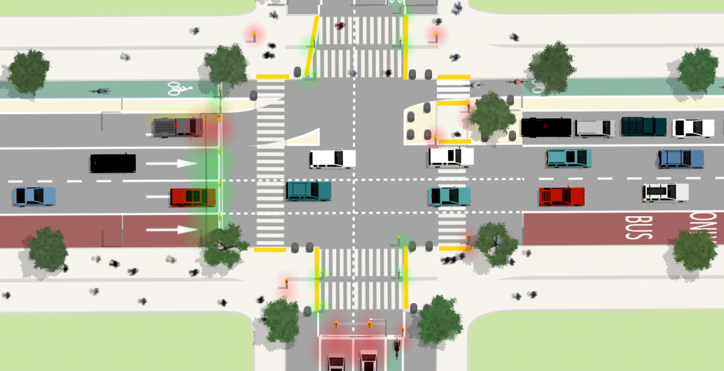Intersection geometry breakdown