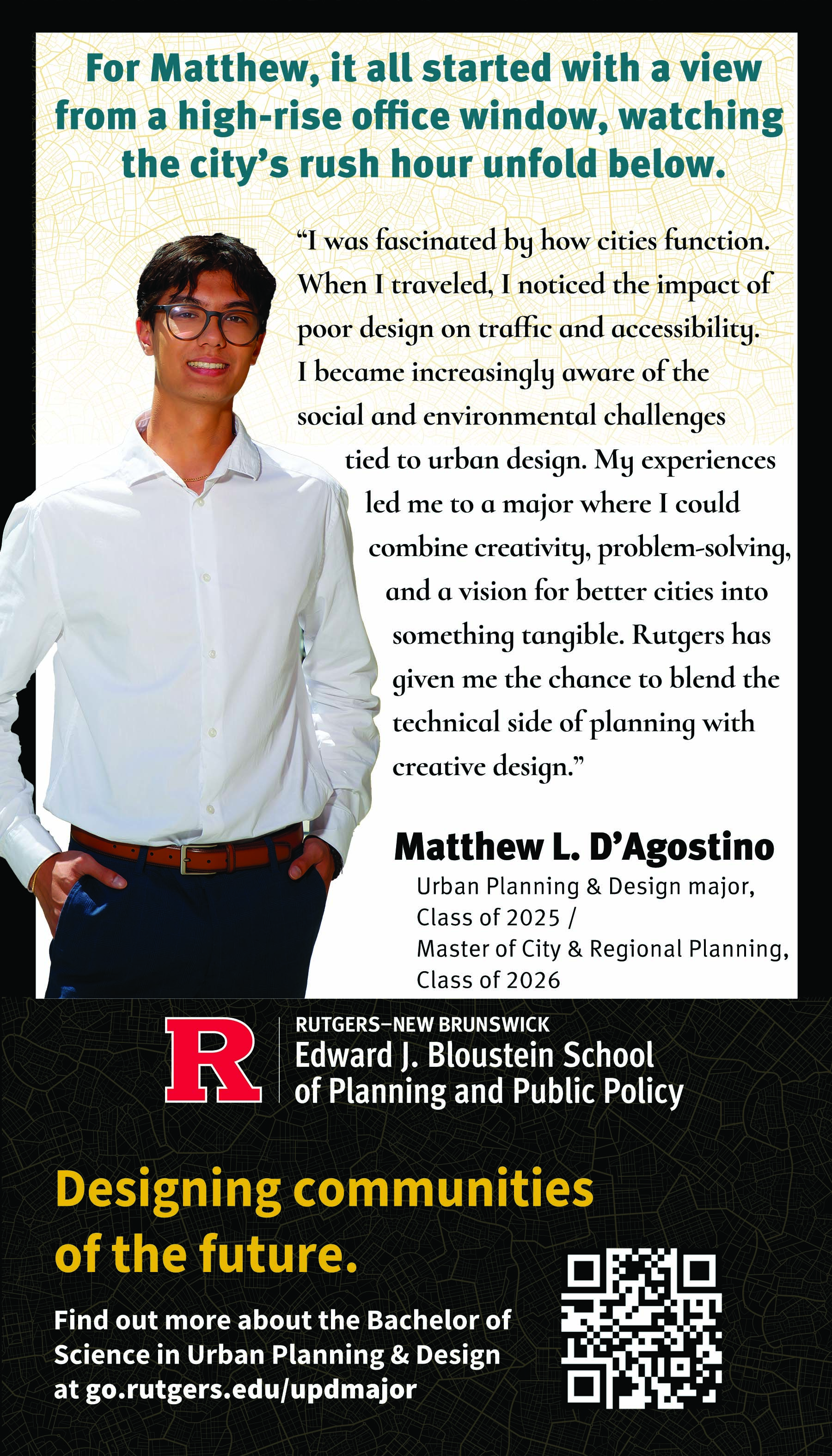 Rutgers bus ad featuring Matthew D'Agostino